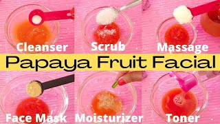 BEAUTYampCAREEPI86PAPAYA FRUIT FACIALSKINGLOWING amp BRIGTENING FACIAL  HOW TO DO FACIAL AT HOME [upl. by Lyrred]