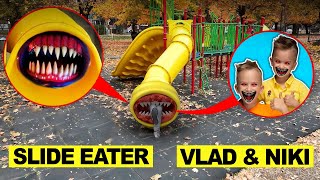 DROHNE ÜBERWACHT VLAD und NIKI alleine mit SLIDE EATER um 3 UHR mittags [upl. by Ahseiyt]