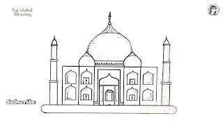 Taj Mahal Easy Drawing Technique  How to draw Taj Mahal easy step by step  Pencil Drawing Video [upl. by Ernst]