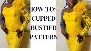 HOW TO BUSTIER PATTERN WITH WAIST CINCHING  DRAFTING VIDEO [upl. by Ayikan]