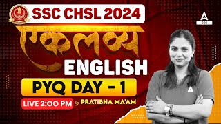 SSC CHSL 2024  SSC CHSL English Classes by Pratibha Mam  CHSL English Previous Year Paper 1 [upl. by Eenet]