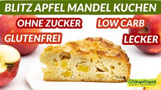 Blitz Apfel Mandel Kuchen ohne Zucker 😍 [upl. by Enylrac371]