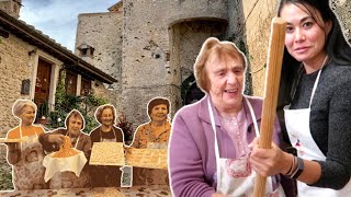 HANDMADE PASTA with ITALY GRANDMAS  Cooking w Nonna Nerina  Palombara Sabina Italy [upl. by Neirol]