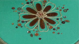 Goldwork embroidery  Spangles amp Sequins video tutorial [upl. by Sparhawk575]