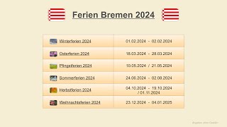 Ferien Bremen 2024 [upl. by Mcgruter]