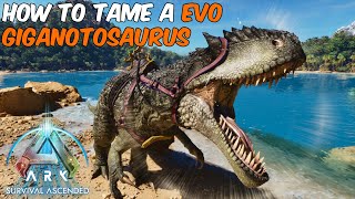 How to Tame the New EVO GIGANOTOSAURUS from the Paleo ARK Evolution  Apex Predators Mod [upl. by Gannes903]