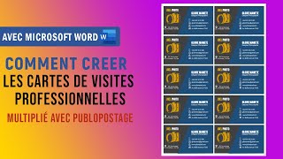 Comment créer des cartes de visites professionnelles ms word avec publipostage [upl. by Byrdie]