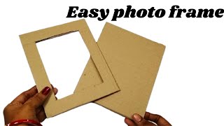 Easy photo Frame  Easy picture frame DIY  Photo Frame making at home  DIY photo frame [upl. by Hoem]