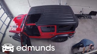 How to Remove the Hardtop and Install a Soft Top  2018 Jeep Wrangler JL [upl. by Shayn]