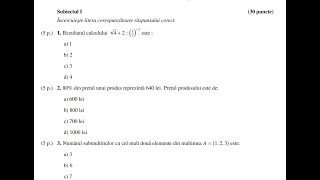 Simulare evaluare naţională matematică ICHB 1  octombrie 2023  Subiectele I şi II [upl. by Eiramrefinnej]