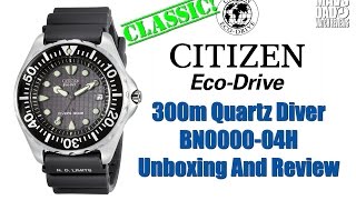 Monocoque Case Legend  Citizen EcoDrive 300m Quartz Diver BN000004H Unbox amp Review [upl. by Nanreh]