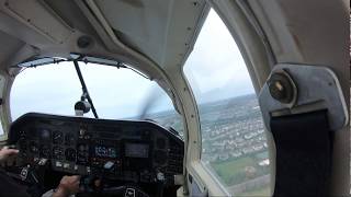 Mooney M20K Approach and landing at KJYO Cockpit view [upl. by Bilek937]