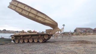 Amazing Tank Launched Bridge  M60 Armoured VehicleLaunched Bridge AVLB in Action [upl. by Courtenay]