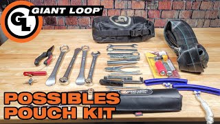 Complete Motorcycle Flat Repair and Tool Kit in The Giant Loop Possibles Pouch [upl. by Anilat]