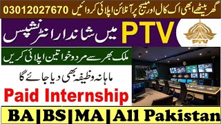 How to apply in PTV internship jobs 2024 NATIONAL MEDIA INTERN100SeatsBABS40k salaryAll Pak [upl. by Naziaf]