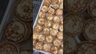 Factory Production Blinis blini caviar foodpreparation factory asmr foodasmr calmingsounds [upl. by Ellerd578]