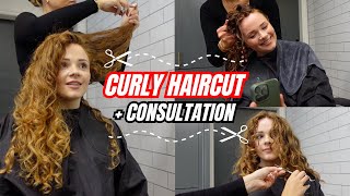 GET A CURLY HAIRCUT WITH ME  what to ask for curl specialist tips curly cut process [upl. by Arvie]