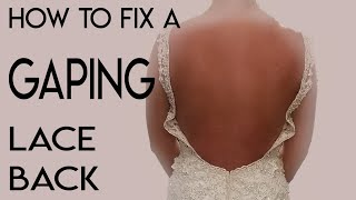 How to fix a Gaping lace back on a Wedding Gown [upl. by Meelas]