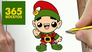 COMO DIBUJAR ELFO NAVIDAD KAWAII PASO A PASO  Dibujos kawaii faciles  How to draw a CHRISTMAS ELF [upl. by Ydennek24]