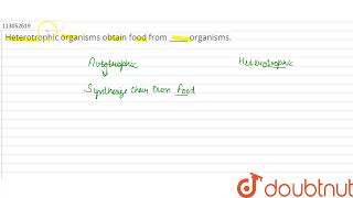 Heterotrophic organisms obtain food from  organisms  CLASS 10  NUTRITION  BIOLOGY  D [upl. by Assetnoc768]