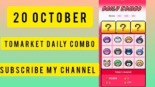 🍅Tomarket Airdrop Combo 20 October  Tomarket Daily Combo Card Today  Tomarket Secret Combo Today [upl. by Nymassej]