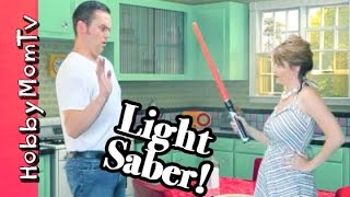 For Grown Ups Star Wars Light Saber Comedy Skit XWing Game Rules by HobbyMomTV [upl. by Arondell546]