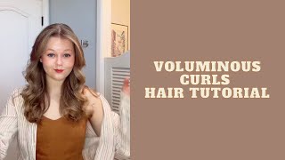 Voluminous curls hair tutorial Farrah Fawcett hair  1970s hair [upl. by Bartosch]