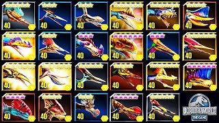 ALL PTEROSAURS MAX LEVEL 40 JURASSIC WORLD [upl. by Rosanne]