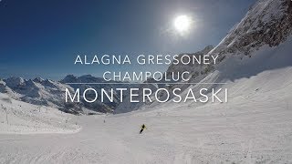 Sciare a Alagna Gressoney Champoluc  MONTEROSA SKI 2018  4K [upl. by Lilyan34]