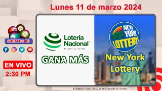 Lotería Nacional Gana Más y New York Lottery en VIVO │ Lunes 11 de marzo 2024 – 230 PM [upl. by Nabatse147]