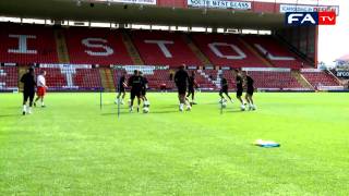 England U21 v Uzbekistan U21  England Training Session  100810 [upl. by Lorry]