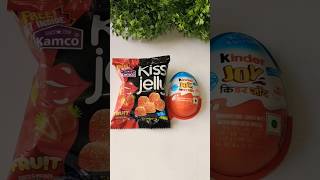 kiss jelly strawberry and kinder Joy surprise 🍭🍬🍭youtubeshorts kinderchocolate shortvideo [upl. by Neerhtak]