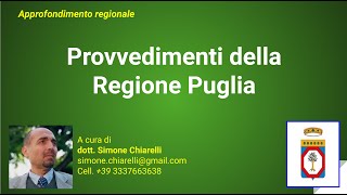 20 minuti di  Provvedimenti della Regione Puglia 842021 [upl. by Esilahs]