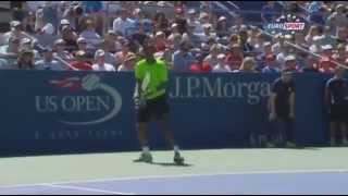 Gael Monfils AMAZING Jumping point Monfils vs Gonzales US Open 2014 [upl. by Coretta]