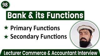 Bank Definition and it functions  What is Bank  Primary and Secondary Functions of Bank [upl. by Imefulo]