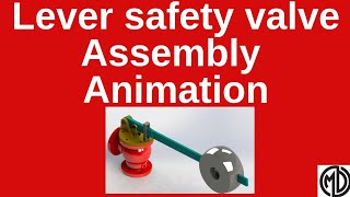 Lever safety valve Assembly animation animationengineering drawing [upl. by Fernas]