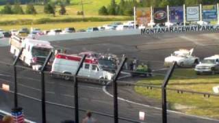 hobby stock crash Montana Raceway Park [upl. by Naus]