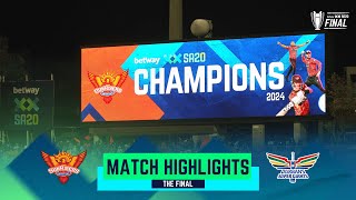 Sunrisers Eastern Cape v Durbans Super Giants  2024 Final Highlights  Betway SA20 [upl. by Savannah]