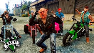 GTA 5 Online  LOS MARRANOS DEL INFIERNO LOS MOTORISTAS TROLL NUEVO DLC GTA V Online  TheCorvusClan [upl. by Mcgurn]