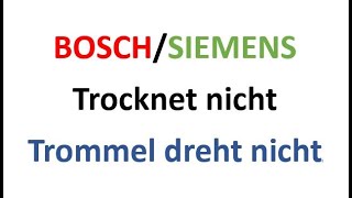 SiemensBosch Trockner  trocknet nicht richtig Trommel dreht sich nicht mehrRiemen gerissen [upl. by Llezom]