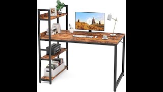 Review CubiCubi Computer Desk 47 inch 2021 [upl. by Nerfe]