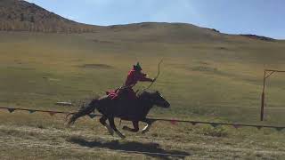 MONGOLIA HORSEBACK ARCHERY COMPETITION [upl. by Trudnak]