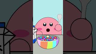 Kirby Animation  Rainbow Cereal amp Chocolate Ball Mukbang shorts [upl. by Chan]