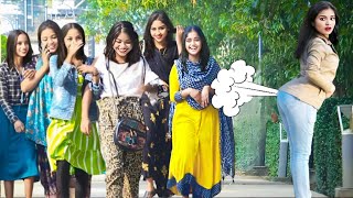 Funny WET FART Prank on Girls Part75 😂N2o Shreya [upl. by Sylvia]