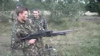 Firing a GPMG from the hip [upl. by Rhetta]