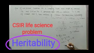 Heritability numericals  part 2  csir net life science problems deep biology [upl. by Sotnas]