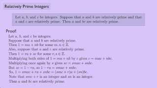 Abstract Algebra 1 Relatively Prime Integers [upl. by Enyar368]