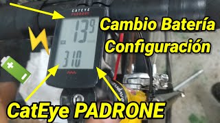 Cambio batería 🔋CATEYE PADRONE configuración Ciclo computado  Odómetro [upl. by Oelak662]