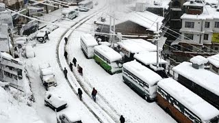 Watch  Heavy snowfall in Shimla disrupts normal life [upl. by Shiau]