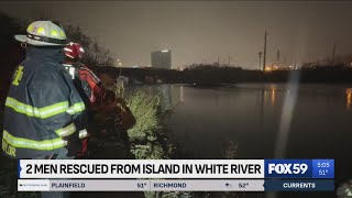 2 rescued from small island in the White River [upl. by Jann]